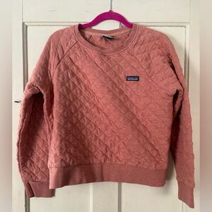 Patagonia Quilted Crewneck Sweatshirt in Rust/ Orange